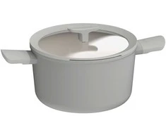 BergHOFF 24 cm aukštas puodas su dangčiu - Balance Moonmist su nepridegančia danga ir stiklo dangčiu su šaukšto laikikliu
