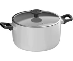 BergHOFF 24 cm puodas - Glints Spirit serija su stikliniu dangčiu ir sveika nepridegančia danga