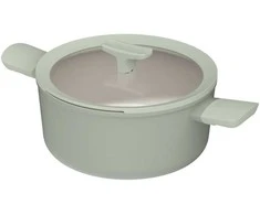 BergHOFF 24 cm puodas su dangčiu - Balance Sage su keramine nepridegančia danga ir stiklo dangčiu su šaukšto laikikliu