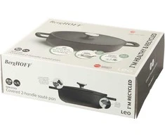 BergHOFF 28 cm troškintuvas - Phantom serija su dviem rankenomis, sietelio dangčiu ir nepridegančia danga