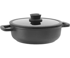 BergHOFF 28 cm troškintuvas - Stone+ serija su 2 rankenomis, dangčiu su šaukšto laikikliu, tinkamas orkaitei