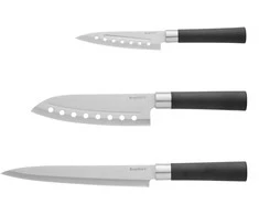 BergHOFF 3 dalių peilių rinkinys - Codon serija su pjaustymo ir Santoku peiliais sklandžiam, nepridegančiam pjovimui