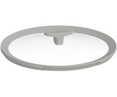 BergHOFF 32 cm stiklinis dangtis - Balance Moonmist su šaukšto laikikliu ir silikoniniu kraštu, tinka dideliems puodams