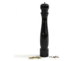 BergHOFF 42 cm pipirų malūnėlis - blizgus juodas medinis korpusas su reguliuojamu keraminiu malūnėliu