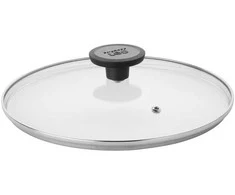 BergHOFF Glints 24 cm stiklinis dangtis - su garų anga, plieniniu kraštu ir karščiui atsparia rankena