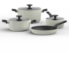 BergHOFF Glints Sage 7 dalių nelipnus puodų rinkinys