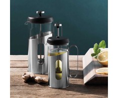 Virdulys BergHOFF prancūziškas kavinukas 0.35 l - nerūdijančio plieno rėmas su karščiui atspariu stiklu kavai ir arbatai