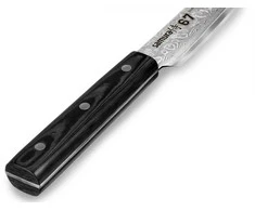 SAMURA Damascus 67 Tranchiermesser 230mm/9. Micarta Griff. Härte 61 HRC