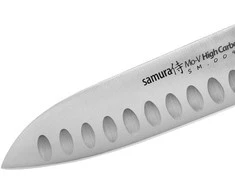 SAMURA MO-V Santokumesser, 138 mm, Hochleistungs-japanischer Nerūdijantis plienas, rasiermesserscharfe Kante, ergonomischer Griff