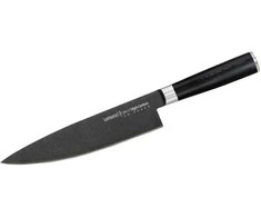 Samura MO-V Stonewash Profi Chefmesser ultra-scharf, groß, aus japanisch AUS 8 Nerūdijantis plienas, 20 cm Klinge, mit G10 Handgriff aus Carbon, Allzweckmesser, Gemüsemesser