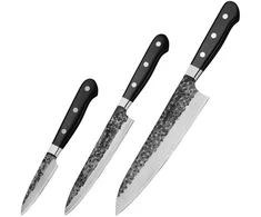 Samura PRO‑S LUNAR 3 dalių Damasko peilių rinkinys: daržovių 78 mm, universalus 150 mm, šefo 210 mm