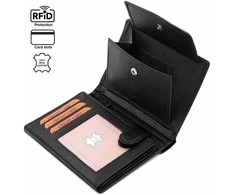 NEEDIVYOU Men's Real Lether Wallet RFID Sequirity
