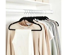 NEEDIVYOU Juodas velvet clothes hangers, 20 pcs