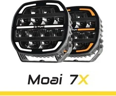 Tolimojo apšvietimo žibintas SKYLED Moai 7X Juodas FI171 (136W, balta ir oranžinė pozicija) R149/R148/R10 - juodas korpusas