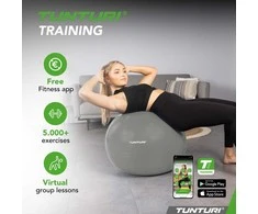 Gimnastikos kamuolys Tunturi Gymball 55cm, Sidabrinis, Anti Burst