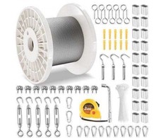 VEVOR 3,18 mm nerūdijančio plieno trosas 30,5 m (7x7)