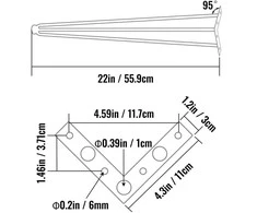 VEVOR Plieninės plaukuotukų 22 cm kojos stalui
