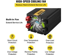 VEVOR Keitiklis 6000W 12V į 230V su LCD ekranu