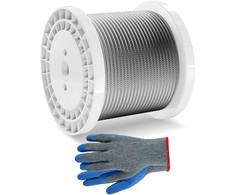 VEVOR 6,35 mm nerūdijančio plieno lynas 76,2 m (7x19)