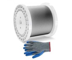 Vevor 6,35 mm nerūdijančio plieno lynas 76,2 m (7x19)