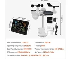 VEVOR Meteorologinė bevielė orų stotelė YT60231 7in1