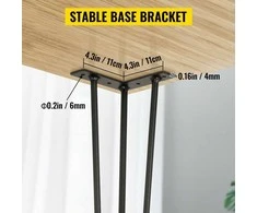 VEVOR 30 cm plieninės plaukstės stalo kojos, 100 kg