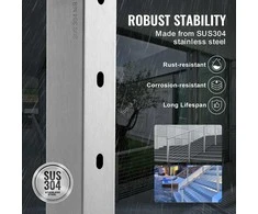 Vevor Rėminimo stulpas 91x5x5 cm sidabrinis