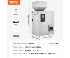 VEVOR Miltelių užpildymo aparatas 10-500g