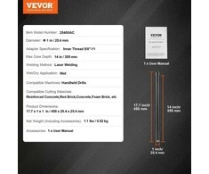 VEVOR Betonui skirtas šlapioje sąlyje deimantinis grėžtuvas 25,4 mm