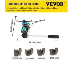 VEVOR Dvigubo flaringo įrankių rinkinys – tinka 3/16″–3/8″ stabdžių, alyvos ir aušinimo sistemoms