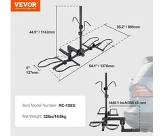 VEVOR Dviračių laikiklis kabliui, 2 dviračiams, 72 kg