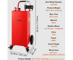 VEVOR 113 litrų degalų vežimėlis su 180W pompa