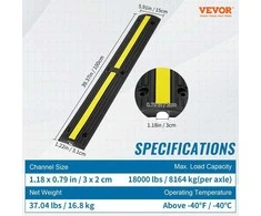 VEVOR Kabelių apsauga 100 cm su 1 kanalu, 4 vnt.