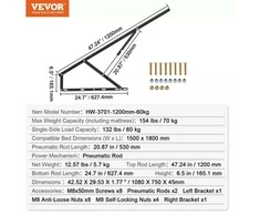 VEVOR Pakeliama lova su 59x71 cm rėmu