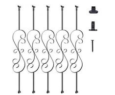 Matinis juodas metalinis turėklų stulpelis laiptams 111,8 cm