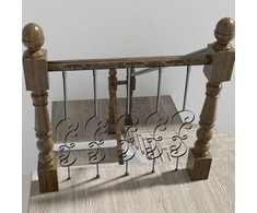 Matinis juodas metalinis turėklų stulpelis laiptams 111,8 cm