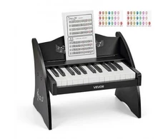 VEVOR Medinis skaitmeninis pianinas vaikams, 25 klavišai, juodas