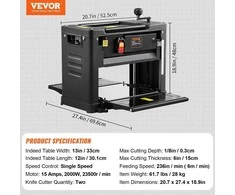 VEVOR Vienpusis medienos obliavimo įrankis, 33 cm plotis