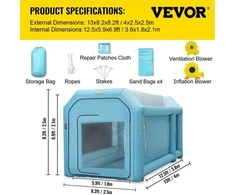 VEVOR Pripučiama dažymo palapinė 4 m x 2,5 m