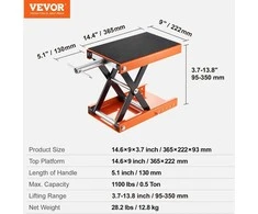 VEVOR Motociklų žirklinis keltuvas 500 kg plataus stovo