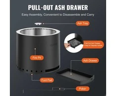 VEVOR Nedūminga lauko židinio krosnelė, 38 cm