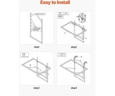 VEVOR Kabantysis balkono stalas metalinis 19 x 24 cm