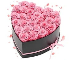 VEVOR Amžinosios gėlės su 27 rožėmis širdies dėžutėje