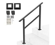 Profesionalus juodas turėklas 2-3 laipteliams, 1030 x 84 x 920 mm