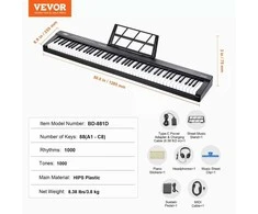 VEVOR Elektrinis skaitmeninis pianinas 88 klavišai