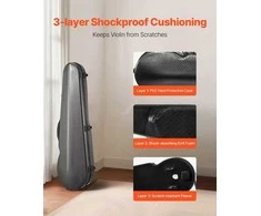 Vevor Nešiojamas kompozitinis smuiko dėklas 4/4 dydžio