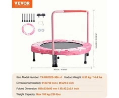 VEVOR 91 cm vaikų sulankstomas batutas viduje ir lauke