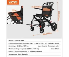 VEVOR Aliuminio transporto vežimėlis sulankstomas