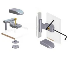 ABLOY durų vyriai garinės pirties durims, pilka, ABLFL75
