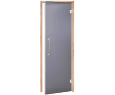 Andres Glass Solutions AD BENELUX stiklinės pirties durys, Matinis stiklas, 90 x 210, Juodalksnis, Matinė pilka